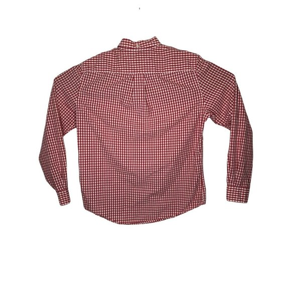 Tommy Hilfiger Button Down Shirt Mens M Red Gingham Checks Long Sleeves Cotton - Picture 2 of 8